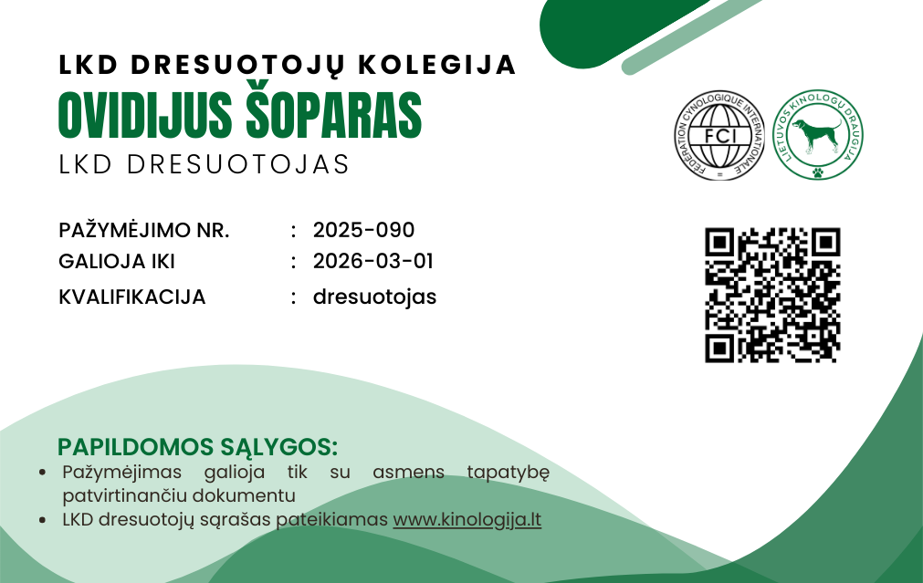 Šunų dresūros sertifikatas 4